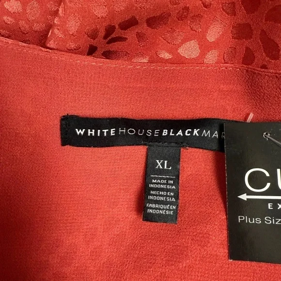 White House Black Market Jacquard Fire Quartz Blouse - Size XL - Picture 4 of 4